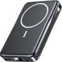 Magnetic Portable Charger, 10000mAh Power Bank, 5 in 1 Portable Charger with Built in Cable, 20W Fast Charging for Magsafe Battery Pack Compatible with iPhone 17/16/15/14/13/12 Pro/Pro Max-Black