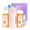 Waxfans Roll on Wax Kit, Waxing Kit for Women and Men, Wax Roller Waxing Kit for All Skin Types, Roll on Waxing Kit for Hair Removal, Wax Cartridges & 50 Pcs Wax Strips (Honey)