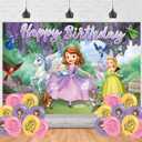 Sofia Princess Backdrop Birthday Banner for Sofia Princess Birthday Party Supplies Sofia The First Photograph Background Photo Booth 5x3ft