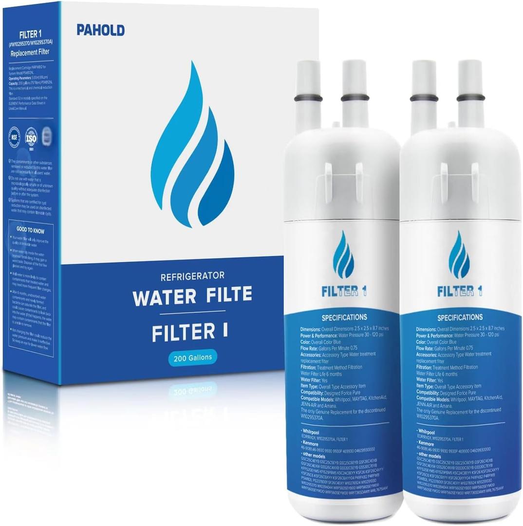 EDR1RXD1 Replacement for Whirlpool EDR1RXD1, W10295370A, Everydrop Filter 1, WHR1RXD1, P8RFWB2L, P8WB2L, P4RFWB, 46-9930, 46-9081 (2 Pack)