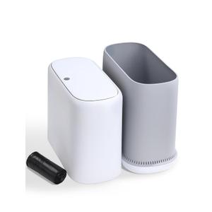Bathroom Trash Can with Lid, Slim 3.3 Gallon Vacuum adsorption Garbage Bin, Narrow Press Top Waste Basket for Odor Control & Dog Proof for Bathroom Bedroom Office Home