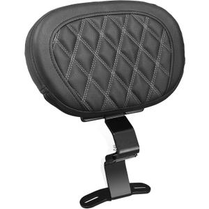 YHMOTO Motorcycle Driver Rider Backrest Pad For Harley Davidson Touring CVO Street Glide Road King Road Glide Electra Glide Ultra Limited models 2009-2023 (Black-White Stitching)