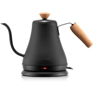 Bodum 27oz Bistro Gooseneck Electric Water Kettle, Pour Over Coffee & Tea, Stainless Steel, Matte Black (0.8 Quarts)