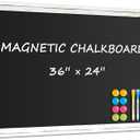 Rustic Wood Framed Chalkboard, 36" x 24" Wall-Mounted Blackboard for Kitchen, Restaurant Menu, Office & Home Dcor