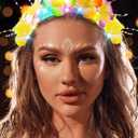 Sixexey Light Up Flower Headband LED Hawaii Hair Hoop Colorful Rainbow Headpieces Hawaiian Headbands Summer Beach Hair Accessories for Women
