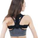 Posture Corrector for Women & Men, Breathable & Adjustable Back Posture Corrector, Invisible Upper Back Brace Support and Providing Pain Relief from Neck, Back and Shoulder, Pain Relief from Bad Posture, Black Large