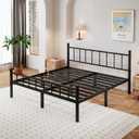 zizin Full Size Metal Bed Frame with Headboard & Footboard 14 Inch Metal Platform Mattress Foundation Support with Steel Slat, Under Bed Storage, No Box Spring Needed