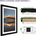 13X19 Poster Frame, Display Pictures 11X17 with Mat or 13X19 Without, Wall Hanging Frames, Black, 3 Pack