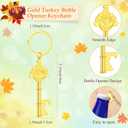 24 Sets Happy Friendsgiving Gifts Thanksgiving Gold Turkey Keychain Fall Bottle Opener Beer Beverage Can Friendsgiving Party Favor for Guest Autumn Party Souvenir