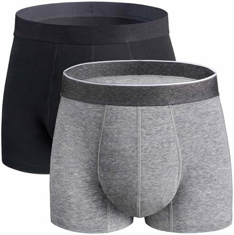 REELINDRY Mens Incontinence Underwear Washable, 2.3 oz Leak Proof Absorbent Odor Neutralization Briefs for Bladder Leak 2 Pack(Black-Gray, XL)