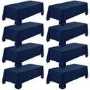 Fivenl 8 Pack Navy Blue Tablecloth 70 x 108 Inch, Bulk Rectangle Table Clothes for 6 Foot Rectangle Table, Washable Polyester Fabric Table Covers for Wedding, Party, Reception, Banquet