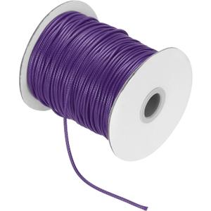 MECCANIXITY Waxed Cord 2mm Waxed Thread 87 Yard Wax String Leather Cord for Bracelet Making, Necklaces, Beading, Jewelry Making and DIY Crafts(Dark Purple)