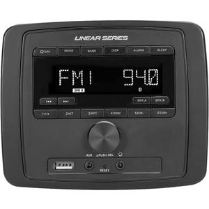 Dual-Zone Multimedia Stereo Receiver with Bluetooth/USB/AUX/AM/FM for RV, Motorcycle, Power Sports, Campers