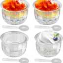 4 Packs Ice Chilled Serving Bowl,Dips on Ice Acrylic Dip Bowl with 4 Spoons,Dip Chiller Bowl Party Platters Perfect for Cold Shrimp, Guacamole, Dips