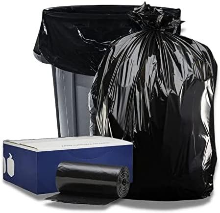 Plasticplace 95-96 Gallon Heavy Duty Black Trash Bags - Contractor Grade, Extra Large Garbage Bags for Construction & Outdoor Trash Cans, 1.2 Mil Thick, 61” x 68” (3 Count Roll)
