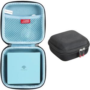 2 x Hermitshell Travel Case for Phomemo M02 / Phomemo M02 Pro/Phomemo M02S Pocket Printer (Black Outside + Light Blue Inside) (Small)