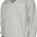 BCPOLO Men's V Neck Golf Wind Shirt Athletic Windbreaker V Neck Shirt Gray-M