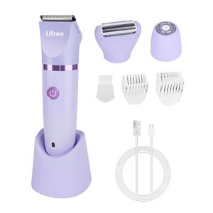 Ufree Bikini Trimmer Electric Razors for Women, Rechargeable Pubic Body Hair Trimmer Electric Shaver for Legs Body Hair, Bikini Shaver IPX7 Waterproof, Gifts for Women, Purple