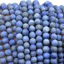 ABCGEMS (2.5mm Large Hole- Matte Finished) Afghanistan Lapis Lazuli Beads (Located in The Remote Kokcha River Valley, High in The Hindu Kush Mountains) Smooth Round 8mm (Not Shiny)