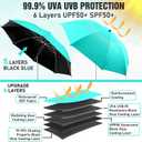 2 PACK Beach Umbrella with Clamp, 360 Adjustable Umbrellas for Chair, UPF50+ Umbrella for Beach Chair, Patio Chair, Wheelchair, Camping Chair, Golf Carts (Chair Not Included)
