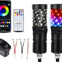 2 Pack 0.5FT Fat Whip Lights, LED Whips with App & Remote Control, Spiral RGB Chasing Lighted Whips with Rocker Switch, Whip Lights for Side by Side SXS UTV ATV RZRCan-Am X3 Off-Road