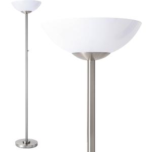 Super Bright Floor Lamp 8000LUMEN - DIMMABLE 30K Energy-Efficient Standing Lamp with Cement Base - for Living Room and Bedroom - Matte Finish, Modern and Elegant Design (Silver)