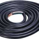 Southwire Indoor Replacement Power Supply Cord - Durable Medium-Duty Round Cable - SJTW Cord - 14 Gauge - 3 Conductor - Black - 9 Foot