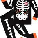 Toddler Boys Halloween Pajamas Glow in The Dark Skeleton Pjs Cotton Sleepwear 2 Piece Pant Sets Kids Halloween Clothes, Size 10