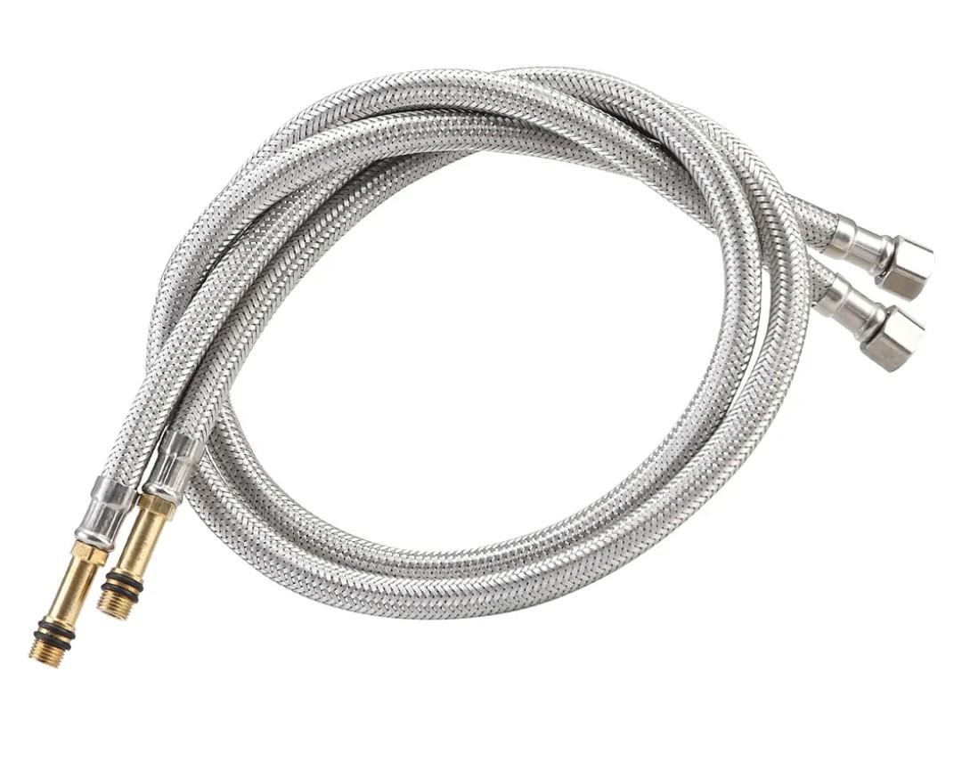 32-Inch Bathroom Kitchen Faucet Connector Braided Stainless Steel Supply Hose 3/8-Inch Female Compression Thread x M10 Male Connector 2 Pcs(1 pair)