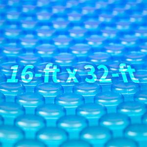 Blue Wave 16-ft x 32-ft Rectangular Pool Solar Blanket - 12-mil Solar Pool Cover with Thermal Bubbles to Retain Heat and Reduce Evaporation  Fade Resistant Pool Solar Cover for Inground Pool - Blue