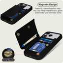 Keallce for iPhone 17 Pro Case Wallet with 3 Card Holder, RFID Blocking Protection, Magnetic Clasps Credit Slots Shockproof Flip Cover for iPhone 17 Pro Men Women,6.3inch Black