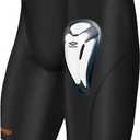 Shock Doctor Compression Shorts Men, Protective Bio-Flex Cup, Moisture-Wicking, Vented Protection. Adult Men Sizes. (Small, Black)