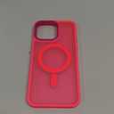 Newfuture Upgraded Magnetic for iPhone 15 Pro Max Case [Compatible with Magsafe] [Mil-Grade Protection], Pocket-Friendly, Slim Translucent Phone Case Cover for iPhone 15 Pro Max 6.7", Hot Pink