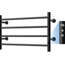 QAOYEDE Towel Warmer Rack with Intelligent Touch Screen Timer, Fast Heating Heated Towel Racks for Bathroom, Plug-in Wall Mounted Heated Towel Bar Matte Black