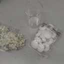 Hoolerry 9 Set Glass Cylinder Vases for Centerpieces, Multiple Size Clear Hurricane Candleholder with Floating Candles Artificial String for Wedding Table Decor(4.7", 6", 8",White)