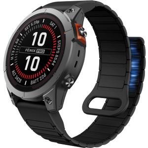 ISABAKE 26mm Strong Bands Compatible for Garmin Fenix 8 51mm/Fenix 7X / Fenix 6X / Fenix 5X/Enduro 2, Quick Fit Silicone Wrist Strap for Fenix 8/7/6/5/Forerunner 935/945/Epix Gen 2 (Black)