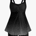 HUSKARY Tankini Swimsuits for Women Tummy Control Two Piece Bathing Suit Flowy Swim Tank Top with Boyshorts. XL