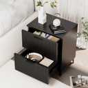 Royal Windsor Small Night Stand Set of 2, Fluted Nightstand with 2 Drawers, Side End Table with Storage, Modern Night Stand Bedside Table Suitable for Small Indoor Rooms, Black