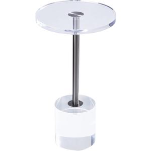 Artmaze Clear Acrylic End Table,Side Table,Brushed Silver Metal,Round,for Office, Living Room and Bedroom,Easy Assembly,12x12 inch21.3 inch high, 12D x 12W x 21.3H in
