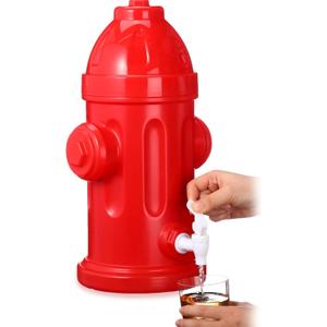 Liliful 1.5 Gallon Drink Dispenser Firefighter Racing Birthday Party Beverage Dispenser Plastic Dog Paw Party Supplies for Kids Fighter Theme Decorations (Fire Hydrant)