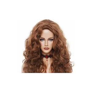 Rugelyss Long Wavy Strawberry Blonde Wigs for Women Soft Synthetic Wig with Straight Bangs for Girls Halloween Cosplay or Costume
