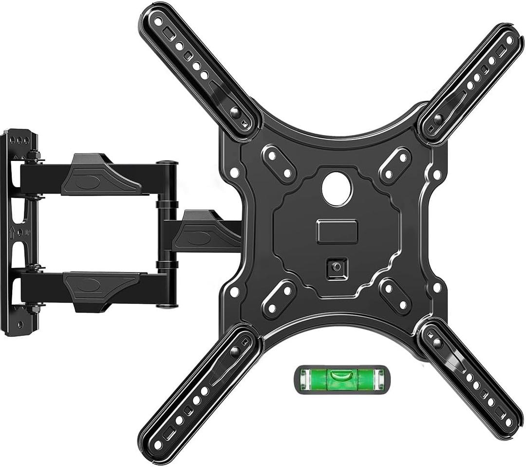 ELIVED TV Wall Mount for Most 26-60 Inch TVs, Swivel and Tilt Full Motion TV Mount with Single Stud Perfect Center Design, Wall Mount Bracket Max VESA 400x400mm, Corner Mount Holds up to 77 lbs.
