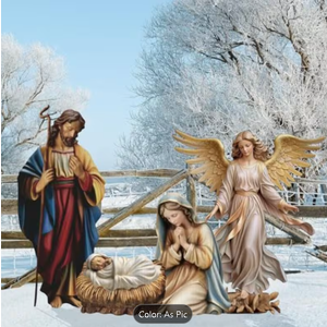 Kigley 4pcs Christmas Outdoor Nativity Set 4ft Large Religious Yard Signs Lawn Nativity Outdoor Christmas Decorations Holy Birth Manger Scene Supplies with Stake for Xmas Home, Christmas Decorations for Home, Nativity Scene Set