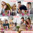 4 x Sunflower Crochet Doll - Thank You Gift Appreciation Gift For Teacher Coworker Leader Paraprofessional Coach Employee Men Women - Thank You For Being Important Part Of My Story Birthday Present