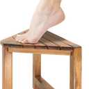 ENKEZI Shower Foot Rest 12 in - Shower Stool for Shaving Legs, Small Corner Bathroom Bench Suitable for Small Shower Spaces - Bath Seat, Spa Foot Rest Shaving Stool Corner