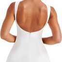 LuFeng Women's Summer Sexy Sleeveless Zipper Mock Neck Slim Fit A-line Mini Dress Bodycon Party Club Dress for Women (White, M)