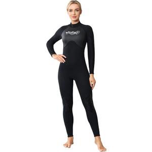 Wetsuit Women 3mm Neoprene, Cold Water Swimming with Back Zipper for Diving, Swimming, Surfing, Snorkeling, Medium