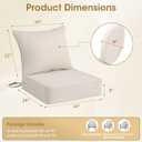 Outdoor Chair Cushion Set for Patio Furniture, 24 x 24 x 6 Extra Thick Deep Seat Patio Cushions, Olefin Back and Seat Cushion Replacement, Removable Cover, Ties and Handle, Beige