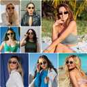 Retro Frameless Rectangle Sunglasses Womens Trendy Narrow Small Frame Spring Hinge UV Protection FZN905