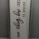 WYDM Home Is Where My Boys Are Wood Plaque Sign - 40 x15 Inch Rustic Wall Art for Living Room, Bedroom, Farmhouse Wall Decoration, Ready to Hang Family Decor (Black)